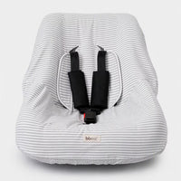 Funda de algodón para Grupo 0 de rayas grises y blancas